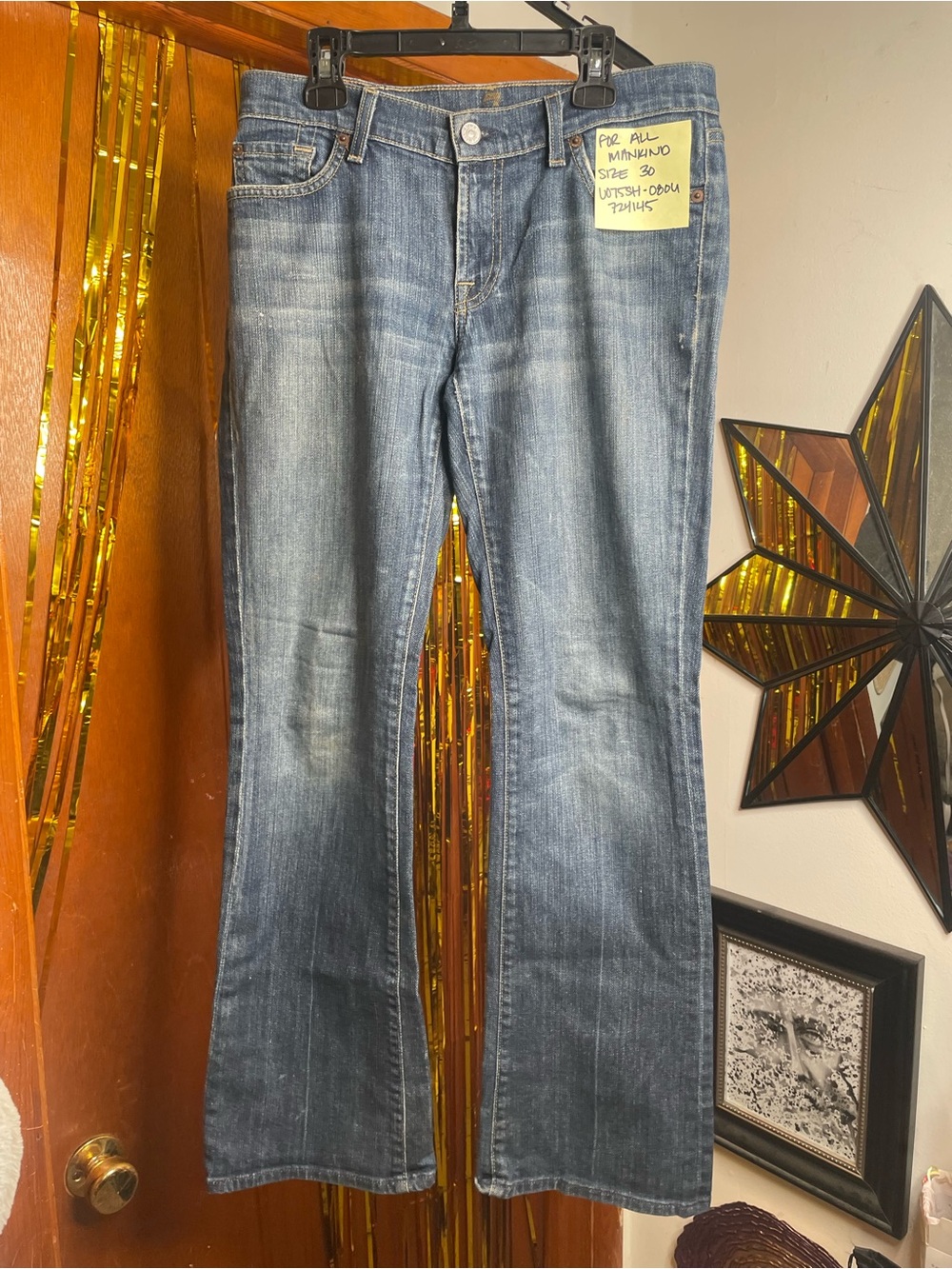 Classic 7 For All Mankind Blue Bootcut Jeans
